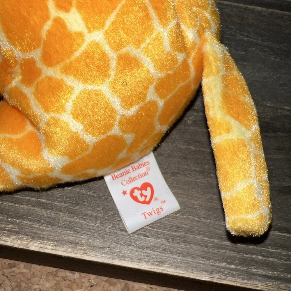 Ty Beanie Baby Twigs the Giraffe Plush Animal 1995 Yellow Orange Spotted Toy